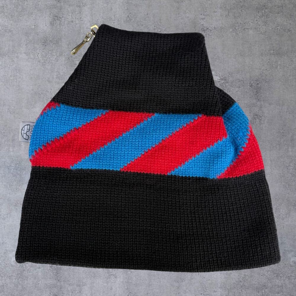 Vtg 80s 90s Igloos Wool Ski Beanie Top Clip Black Red Blue Gorpcore Utility Hat